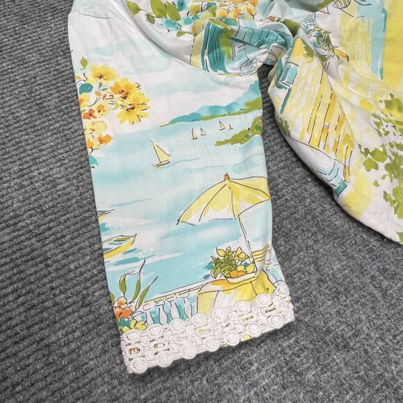 ALFRED DUNNER Shirt Women XL Scenic Lace Knit Top Beach Vacation 3/4 Sleeve READ - Picture 8 of 14